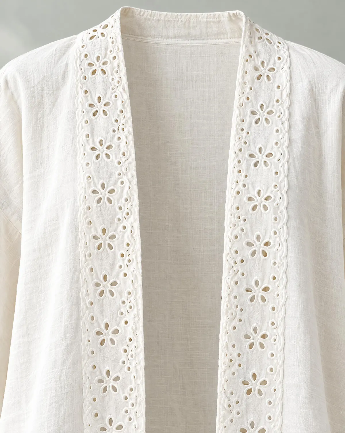 Close-up of the arbor open layer embroidery and finishing