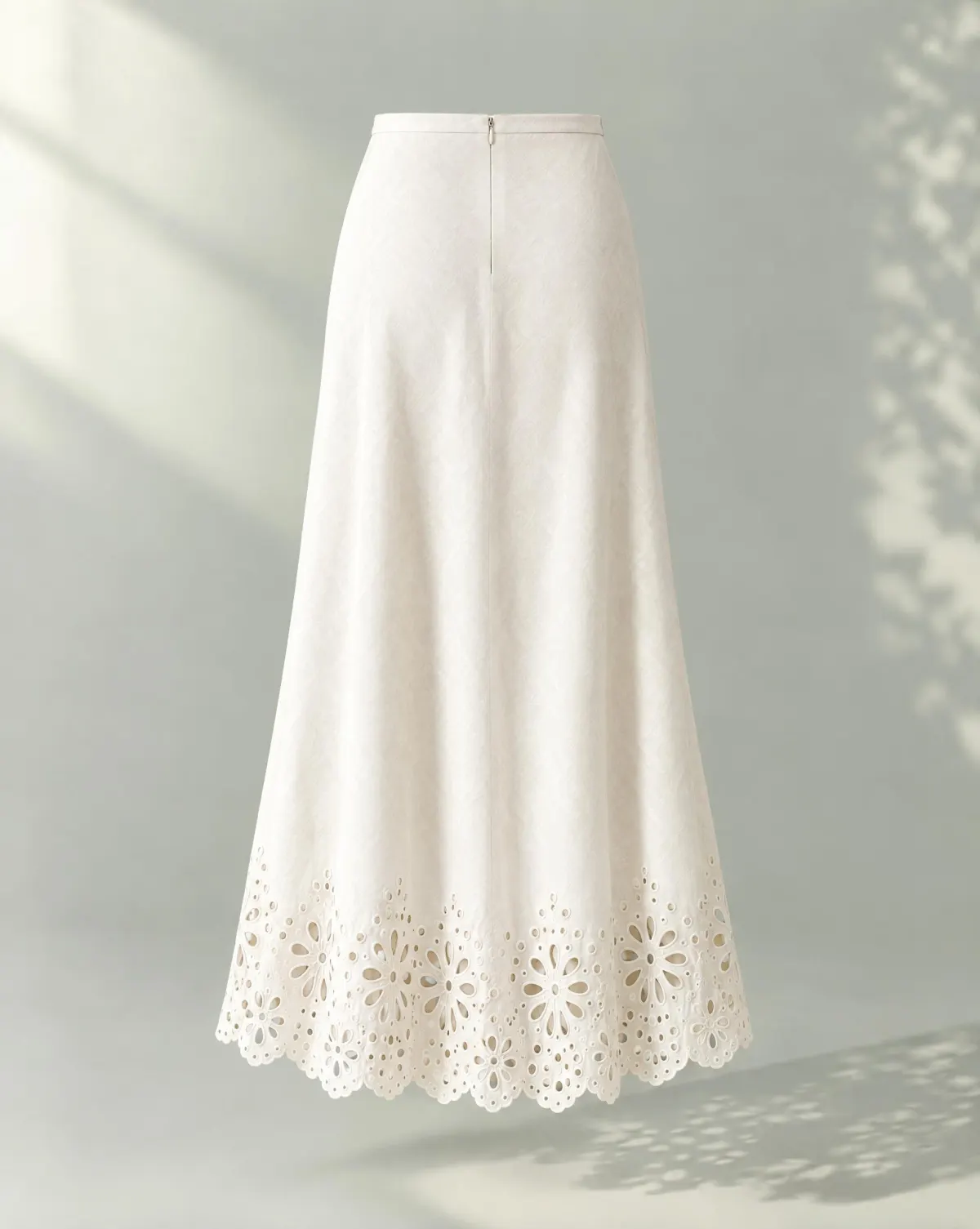 Bloom Bias Midi Skirt in white, back view