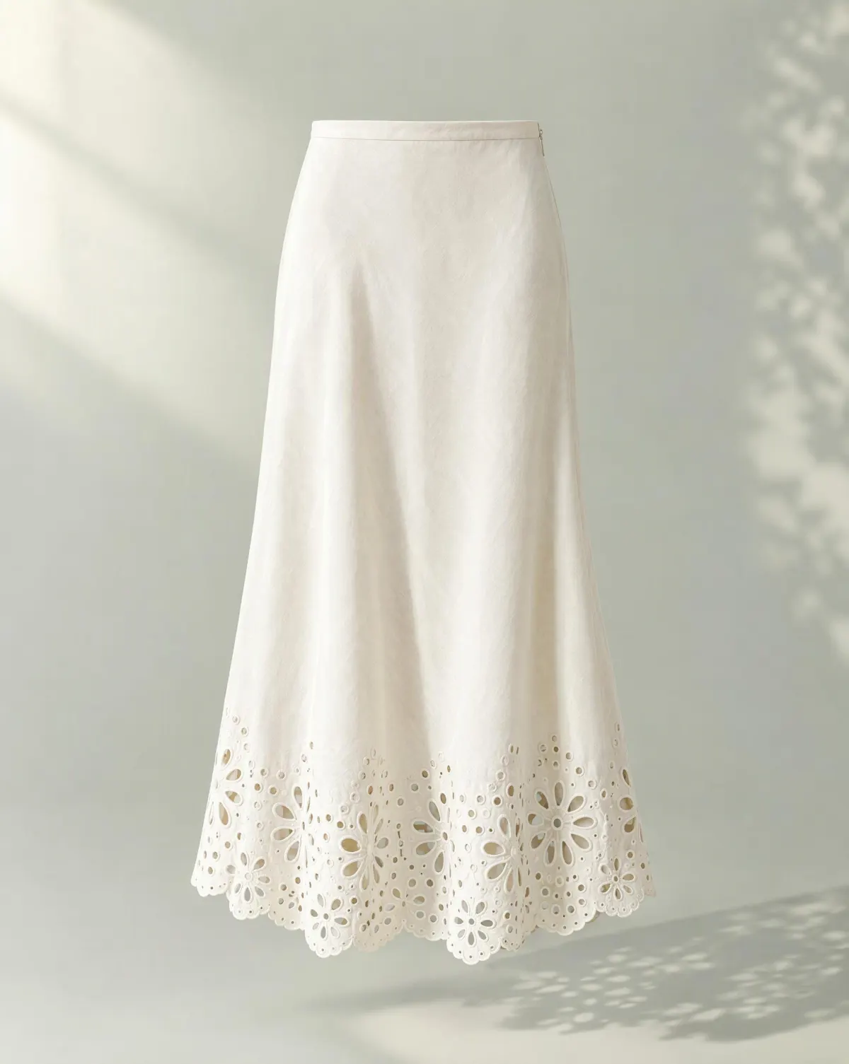 Bloom Bias Midi Skirt in white, front view