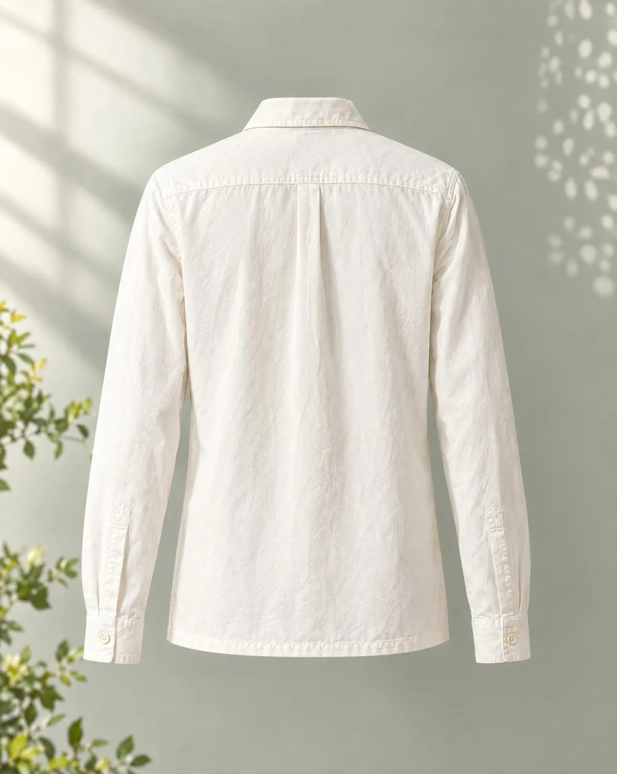 Eyelet-Pocket Shirt Jacket in white, back view