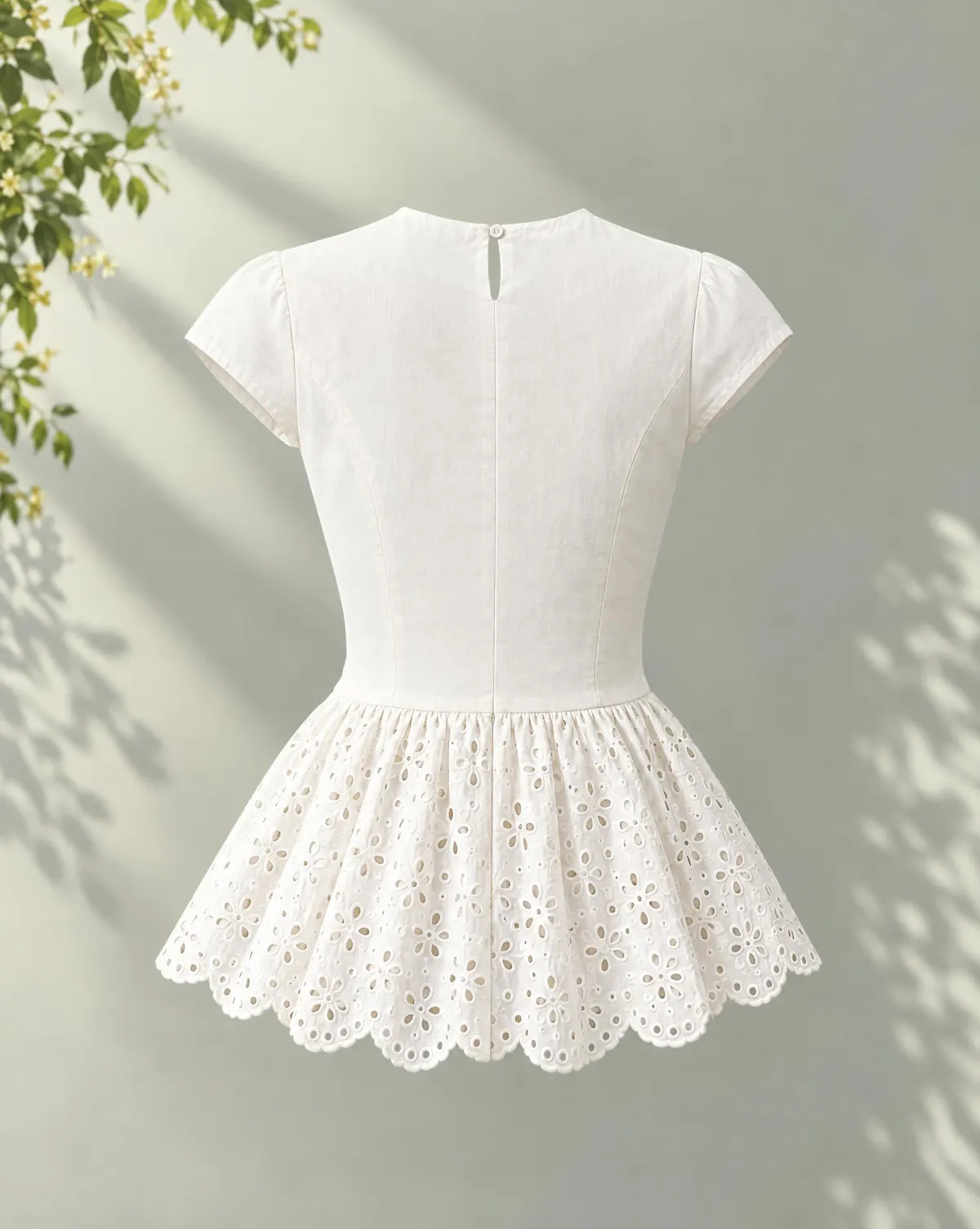 Glasshouse Peplum Blouse in white, back view
