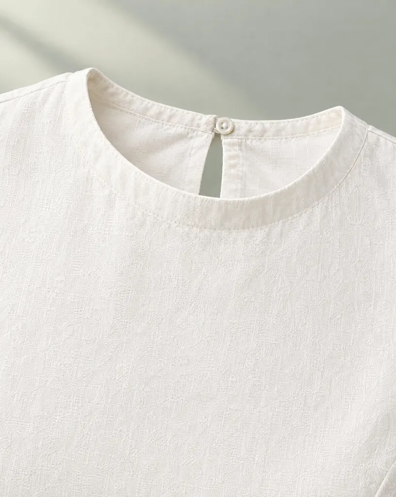 Close-up of the glasshouse peplum blouse embroidery and finishing