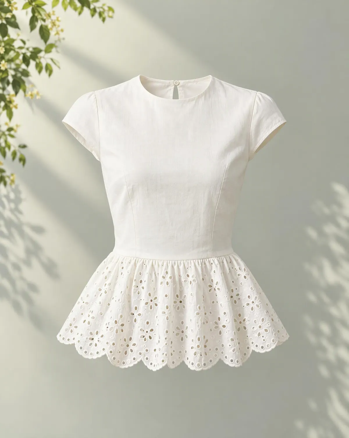 Glasshouse Peplum Blouse in white, front view