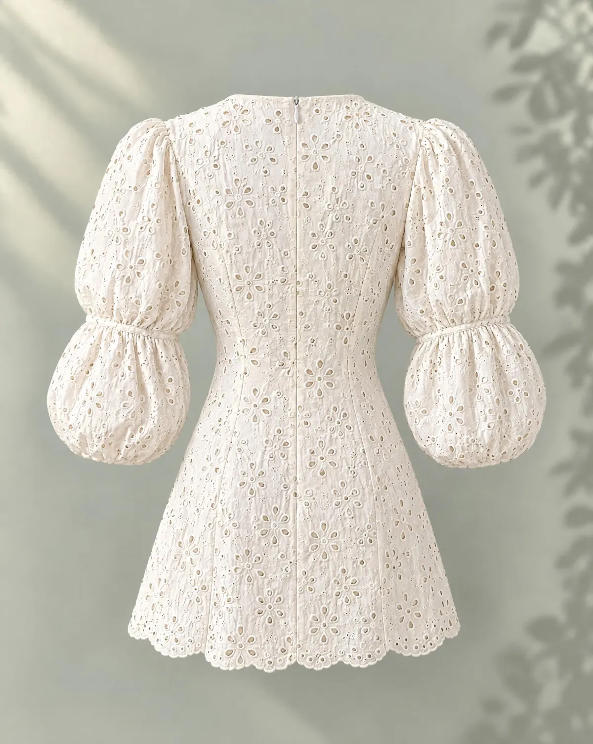 Ribbon Lace-Up Blouse in white, back view
