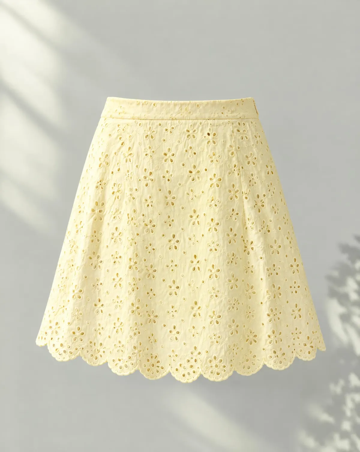 Sill A-Line Mini Skirt in butter yellow, front view