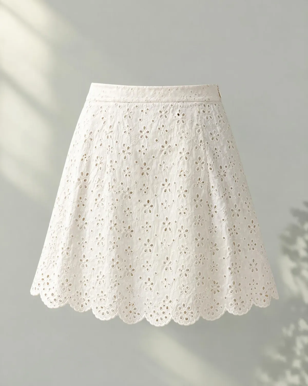 Sill A-Line Mini Skirt in white, front view