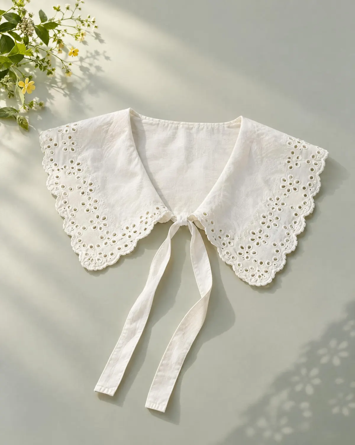 Square Sailor Collar in white, front view